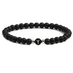 Alpha Letter Y Stretch Bracelet // Black