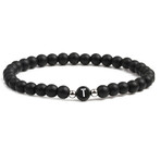 Alpha Letter T Stretch Bracelet // Black