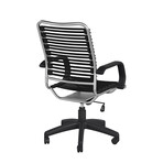 Marston Bungee Flat High Back Office Chair // Black with Aluminum Frame and Black Base