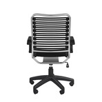 Marston Bungee Flat High Back Office Chair // Black with Aluminum Frame and Black Base