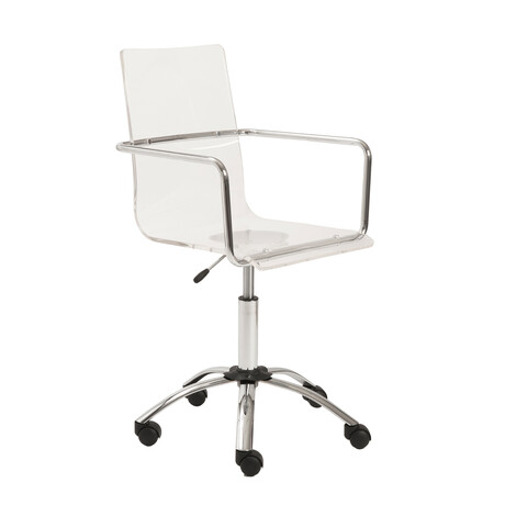 Chloe Office Chair // Clear with Chromed Steel Base