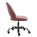 Quinn Office Chair // Rose Velvet with Black Base