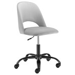 Quinn Office Chair // Gray Velvet with Black Base