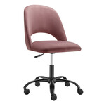 Quinn Office Chair // Rose Velvet with Black Base