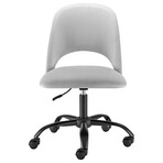 Quinn Office Chair // Gray Velvet with Black Base