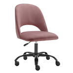 Quinn Office Chair // Rose Velvet with Black Base