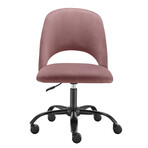 Quinn Office Chair // Rose Velvet with Black Base