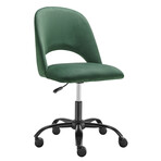 Quinn Office Chair // Green Velvet with Black Base