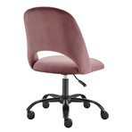 Quinn Office Chair // Rose Velvet with Black Base