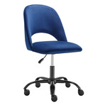 Quinn Office Chair // Blue Velvet with Black Base