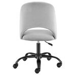 Quinn Office Chair // Gray Velvet with Black Base