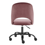 Quinn Office Chair // Rose Velvet with Black Base