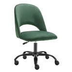 Quinn Office Chair // Green Velvet with Black Base