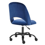 Quinn Office Chair // Blue Velvet with Black Base