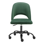 Quinn Office Chair // Green Velvet with Black Base