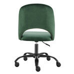 Quinn Office Chair // Green Velvet with Black Base