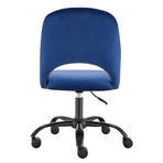 Quinn Office Chair // Blue Velvet with Black Base