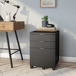 Gilbert 3 Drawer File Cabinet in Black