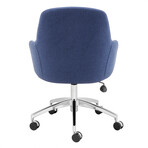 Devon Office Chair // Blue Fabric with Polished Aluminum Base