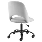 Quinn Office Chair // Gray Velvet with Black Base