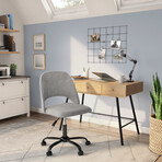 Quinn Office Chair // Gray Velvet with Black Base