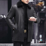 Leather Coat + Mink Fur // Black (XS)