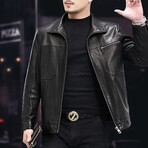 Leather Jacket // Black // Style 2 (XS)