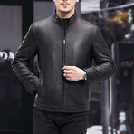 Racer Leather Jacket // Black // Style 2 (3XL)