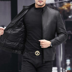 Racer Leather Jacket // Black // Style 2 (L)