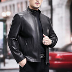 Racer Leather Jacket // Black (L)