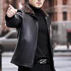 Flight Leather Jacket // Black (L)