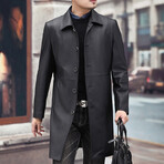 Leather Coat // Black (L)