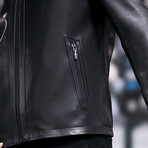 Racer Leather Jacket // Black (L)