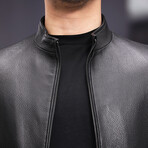 Racer Leather Jacket // Black // Style 2 (2XL)