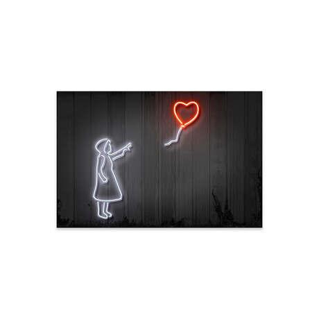 Girl With A Balloon Print on Acrylic Glass by Octavian Mielu (24"H x 16"W x 0.25"D)