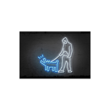 Haring Dog Print on Acrylic Glass by Octavian Mielu (24"H x 16"W x 0.25"D)