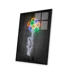 Flying Balloons Girl Print on Acrylic Glass by Octavian Mielu (16"H x 24"W x 0.25"D)