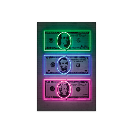 Dollars Print on Acrylic Glass by Octavian Mielu (16"H x 24"W x 0.25"D)