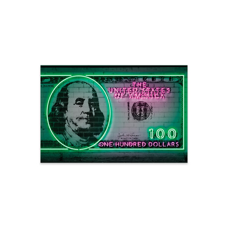100 Dollars Print on Acrylic Glass by Octavian Mielu (24"H x 16"W x 0.25"D)