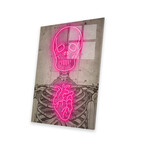 Neon Skull Diagram Print on Acrylic Glass by Ink & Drop (16"H x 24"W x 0.25"D)
