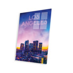 Sunset Time In LA Print on Acrylic Glass by Donnie Art (16"H x 24"W x 0.25"D)