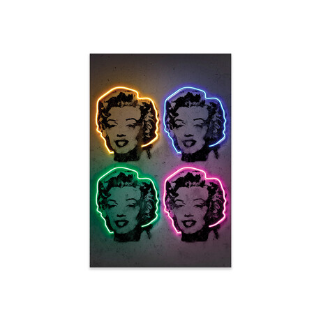 Marilyn Pop Print on Acrylic Glass by Octavian Mielu (16"H x 24"W x 0.25"D)