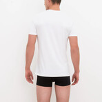 V-Neck Short Sleeve T-Shirt // White (L)