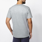 2 Pc Set - Short Sleeve T-Shirt + Short Trousers // Gray Melange + Navy Blue (2XL)