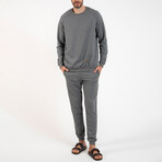 2 Pc Set - Long Sleeve Shirt + Trousers // Gray Melange (2XL)