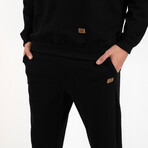 2 Pc Set - Long Sleeve Shirt + Trousers // Black (XL)