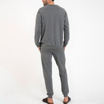 2 Pc Set - Long Sleeve Shirt + Trousers // Gray Melange (2XL)