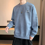 Arm Logo Print Sweatshirt // Blue (L)