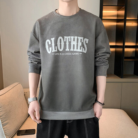 Degraded Logo Print Sweatshirt // Dark Gray (XS)