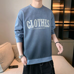 Degraded Logo Print Sweatshirt // Blue (L)